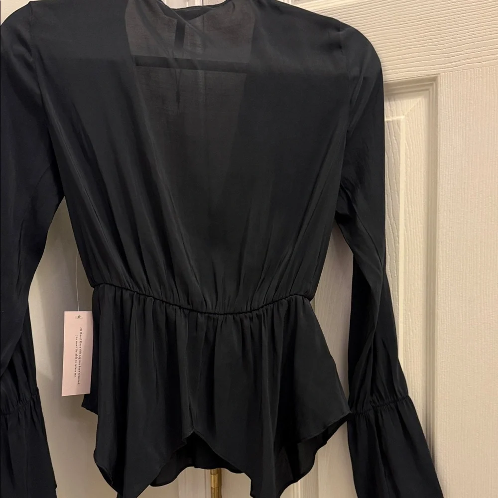 BCBGeneration Black Ruffle Blouse - Picture 7 of 8